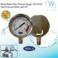 Nesca Water Filter Pressure Gauge - Oil - Hydraulic Liquid - SUS - Pressure Meter Gauge