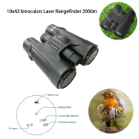 GXROPLJ Optics Binoculars With Laser Rangefinder BK7 Prism HD Telescopes 10X42 Distance Measurement 2000m Range For Hunting