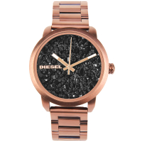 【DIESEL】Flare Rocks結晶礦石造型錶盤古銅金不鏽鋼女腕錶(DZ5560)