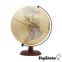SkyGlobe 12吋仿古海洋木質底座地球儀(附燈/中英文對照)