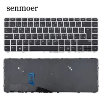 Senmoer New BR Laptop Teclado Keyboard for HP EliteBook 840 G4,745 G4,745 G3,840 G3 laptop silver No Backlit No Poin