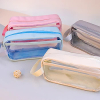 Transparent Pencil Cases Large Capacity Waterproof Pen Student Holder Bag Stationery Organizer School Supplies