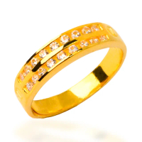 【福西珠寶】買一送一黃金戒指 塞爾維亞雙層線戒 可疊戴(金重：1.30錢+-0.03錢)