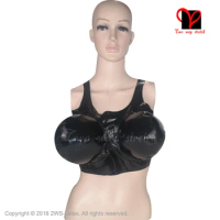 Black Sexy Latex Bra Inflatable Breasts Crop Top Rubber Lingerie Bikini Gummi Bustier Bralette Brassiere Xxxl Plus Size Ny-014
