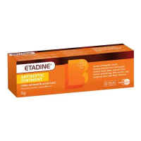 BETADINE 5g salep antiseptik topikal yang mengandung povidone-iodine 10% efektif membunuh bakteri, v
