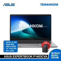 Laptop ASUS EXPERTBOOK P1403CVA I3 100 8GB RAM 512GB SSD 14 GARANSI RESMII ASUS 3 TAHUN 8/512GB