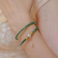 Vintage Fashion Natural Jade Flower Girls Bangles for Women Chinese Antique Bracelet Glas Bracelet Wedding Jewelry Pulsera Mujer