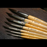 Escoda CERAMIC 5707 Art Paint Brush ,Squirrel Hair Watercolor Brush Pen,Soft Stroke, Long Edge, Full Belly