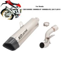 For Honda CBR1000RR 1000RR-SP 1000RR-SP2 2017-2019 Exhaust Pipe Stainless Stseel Muffler No DB Killer Middle Connect Link Tube