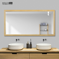 BOLEN 簡約現代浴室鏡防水衛浴鏡時尚衛生間鏡子廁所化妝鏡子壁掛