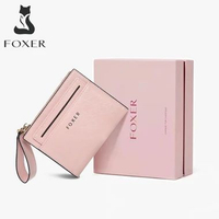 Dompet Kulit Wanita Dompet Lipat Kecil Dompet Mini Tempat Kartu Merah Muda