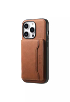 OPCHIC iPhone 15 ProMax系列無線充電復古皮革多功能支架手機殼