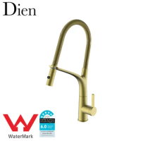 Top Quality Brass Kitchen sink faucet Pull Out Hot cold water Kitchen mixer Tap Rotatable Kitchen Faucet Luxury One Hole,Grey