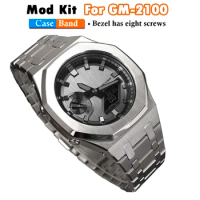Gen4 GM-2100 Mod Kit For Casioak Watch Metal Case Bezel And Stainless Steel Strap Band With GM2100 Refit Accessories Tools