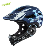 BATFOX Casco Mtb bicycle helmet for kids Full Face helmet Detachable Children Cycling motorcycle cross helmet for kids bike