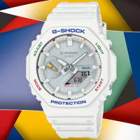 【CASIO 卡西歐】G-SHOCK 多彩繽紛 農家橡樹 藍芽多功能雙顯腕錶 母親節 禮物(GA-B2100FC-7A)