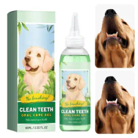 Oral Care Gel for Dogs Brush Free Oral Care Dog &amp; Cat Dental Gel 60ml Clean Teeth Oral Gel Plaque Remover Gel Pet Tooth Cleaning