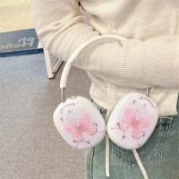 Cute Marbling Butterfly Earphone Case For Apple Airpods Max Cover Anti-Scratch Ear Pad Soft Protective Cases for Airpod Max Capa