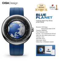 CIGA Design Blue Planet Watch for Men Luxury Mechanical Automatic Watches Stainless Steel / Titanium Case Wrist Wrist Timepiece