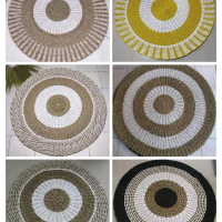 karpet lantai bulat Rug Seagrass Anyaman Rotan Bulat Dekorasi Diameter 120cm Hiasan