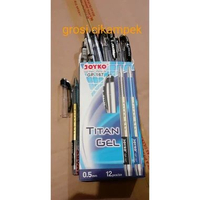 1 pack PULPEN JOYKO TITAN GEL GP-167 0.5mm isi 12 pcs/pack Tinta HITAM Ball point Gel Stationery bla