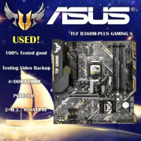 Used Asus TUF B360M-PLUS Gaming S Motherboard LGA1151 4x DDR4 Max 64GB RAM Intel B360 chipset Micro ATX HDMI SATA3 M2 DVI