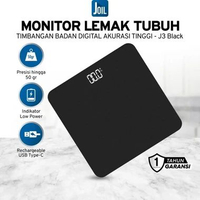 Joil Timbangan Badan Digital Body Scale Tempered Glass Satuan kg/lb Auto Calibration - J3 Putih