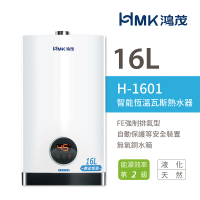 【HMK 鴻茂】16L 智能恆溫瓦斯熱水器 強制排氣型 2級能效 H-1601(NG1/FE式 不含安裝)
