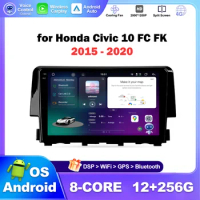 for Honda Civic 10 FC FK 2016 - 2020 Android OS Car Radio Stereo Multimedia Video Player GPS Wireles