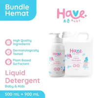 [BUNDLE] HAVE Baby Liquid Detergent Deterjen Cair BAYI & ANAK PREMIUM 900mL + 500mL