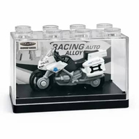 VINCLUX Mainan Miniatur Motor Polisi Diecast Metal Box Acrylic Police Mini Motor Polisi 06