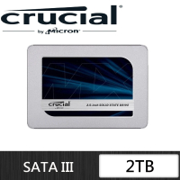 Crucial 美光 MX500 2TB SATA ssd固態硬碟 (CT2000MX500SSD1) 讀 560M/寫510M
