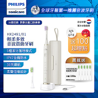 【Philips 飛利浦】Sonicare輕柔多效音波震動牙刷 -小亮刷珍珠白HX2491/01(送刷頭5入)