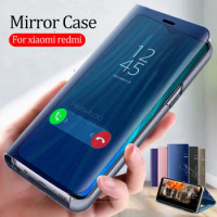 Smart Mirror Flip Case For xiaomi redmi note 8 pro phone cover xiomi xaomi redmi note 8t note8 t note8t book Stand coque fundas