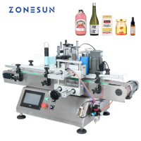 ZONESUN TB-500 Sticker Liquid Soap Automatic Water Bottle Labeling Machines With Date coder Label Dispenser Machine