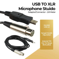 USB to XLR Microphone Studio Audio Adaptor Connector 2.8M