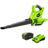 Greenworks 40V (185 MPH / 340 CFM) Brushless Cordless Blower / Vacuum, 4.0Ah Battery and Charger Included