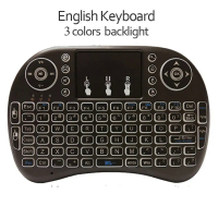Colorful Backlight English Russian 2.4G Air Mouse Remote Touchpad for Android TV PC I8 Mini Wireless