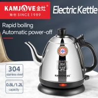 KAMJOVE Electric Kettle 304 Stainless Steel Smart Kettle 0.8L/1.2L Samovar Tea Coffee Electric Thermo Pot Kitchen Appliances