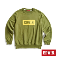 EDWIN BOX LOGO厚長袖T恤-男裝 橄欖綠 #丹寧服飾特惠