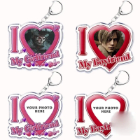 Móc khóa I Love My Boyfriend Girlfriend Heart Acrylic Móc Khóa Cặp Đôi Móc Khóa Cho Túi Mặt Dây Chuy