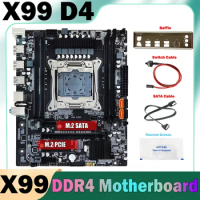X99 Computer Motherboard Baffle SATA Cable Switch Cable Thermal Grease LGA2011-3 DDR4 Support 4X32G For E5-2678 V3 CPU
