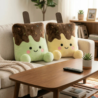 Bantal Plush Toys Ice Cream Smile Yellow Kuning Hijau Green Soft Cute