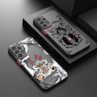 Matte Phone Case For Samsung Galaxy A54 A53 A52 A51 A14 A12 A34 A32 A72 A71 A31 A22 A21s A23 A73 A50 Cartoon One-Pieces Luffys