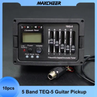 10pcs 5 Band Acoustic Guitar Preamp EQ Equalizer Classical Acoustic Guitar Amplifier Digital Chromatia Blend Tuner Piezo Pickup
