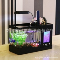 Supply Small Fish Tank Mini fish bowl Mini aquarium USB Mini Fish Tank Ornamental Ecological Fish Ta