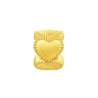 Pure 24K Yellow Gold Bracelet Women 999 Gold Heart Round Bracelet Children Bracelet