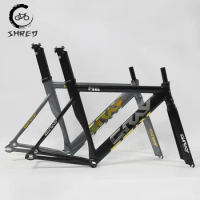 GRAY F16 Frameset,700C Aluminum Fixed Gear Frame and Fork,Track Fixie Bike 48CM 52CM Single Speed Bicycle Muscle Sensation Parts