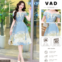 [FREE SHIP] Váy Xòe Ngắn VAD Clothings Chất Liệu Gấm Cao Cấp, Thiết Kế Trễ Vai Thanh Lịch, Eo Ôm Tôn
