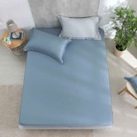 鴻宇 單人床包枕套組 天絲300織 帕迪藍 素色 台灣製T201502T2-3.5X6.2